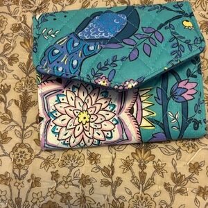 Vera Bradley Teal and Pink Floral Wallet